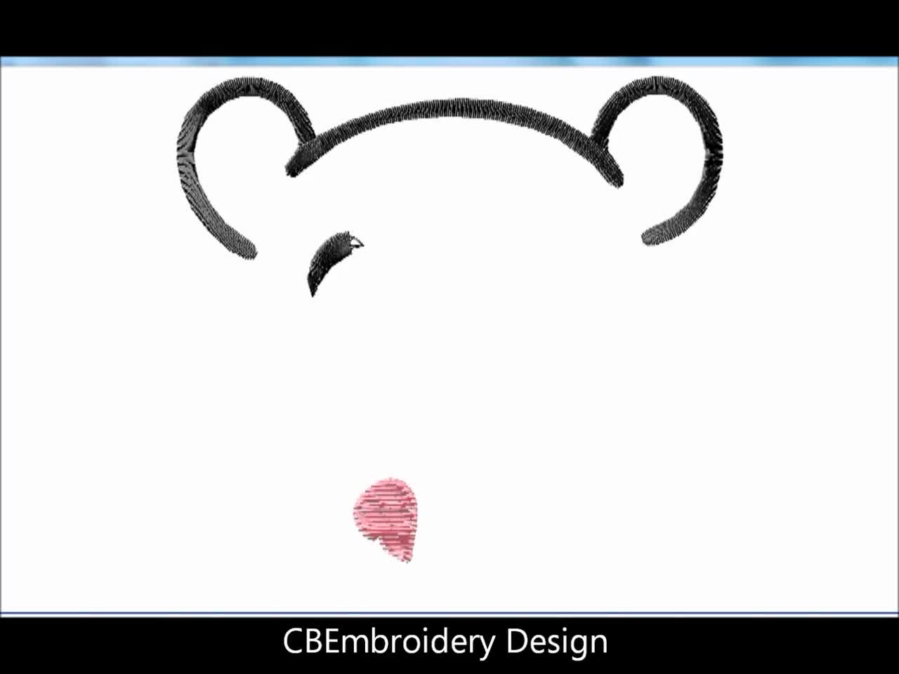 Pooh Face Embroidery Design, Pooh Bear Machine Embroidery