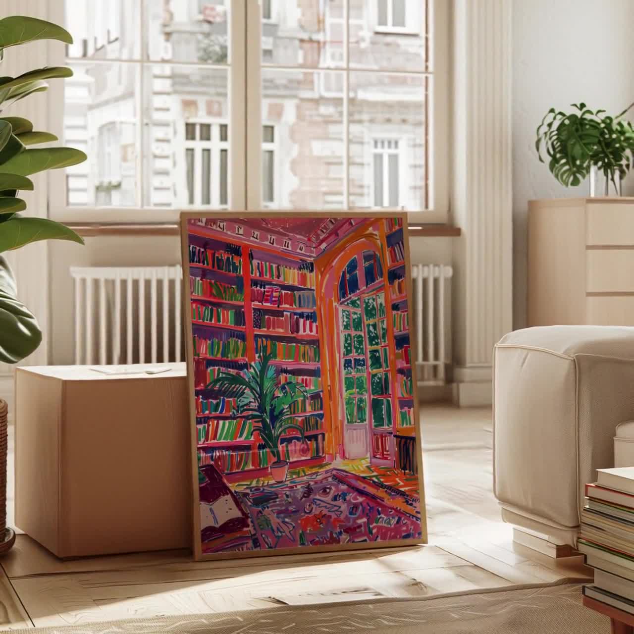 Henri Matisse Library Poster, Vibrant Book Wall Art, Library Henri Matisse Library Poster, Vibrant Book Wall Art, Library