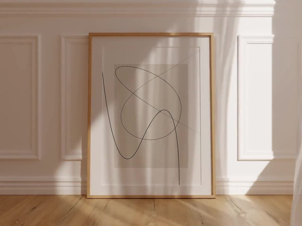 ミニマルな線画アート - 抽象的な線のポスター - 連続線画アート