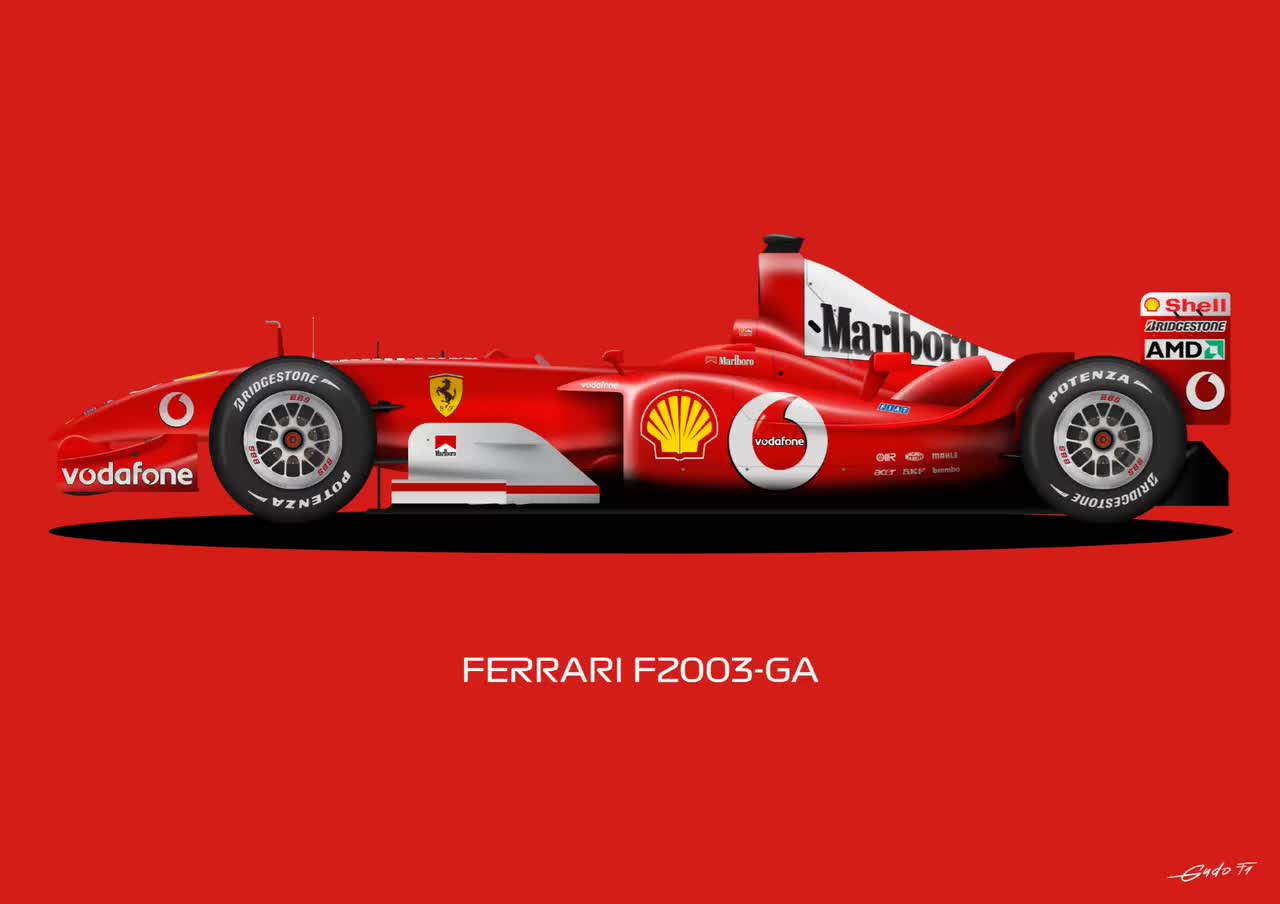 F1 Ferrari F2003-GA, Michael Schumacher Car, World Champion