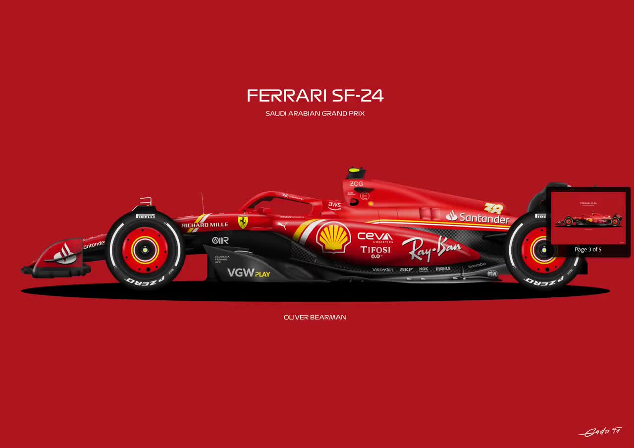 Ferrari SF-24 Formula 1 No.38 ベアマン LookSmart 1:18 O. Bearman Ferrari SF-24 #38 7位