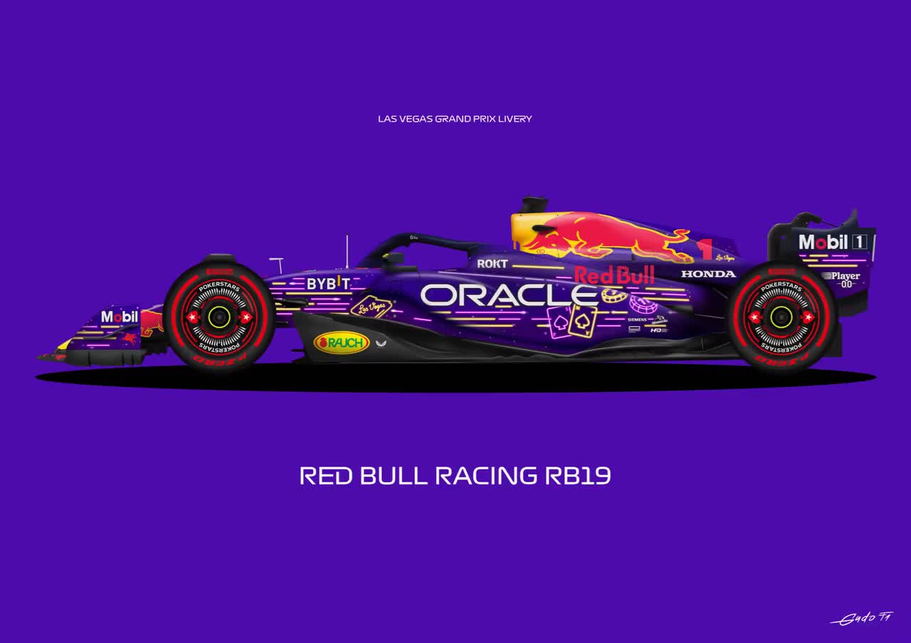 Red Bull RB19 Poster: Max Verstappen, Las Vegas GP Livery - Etsy
