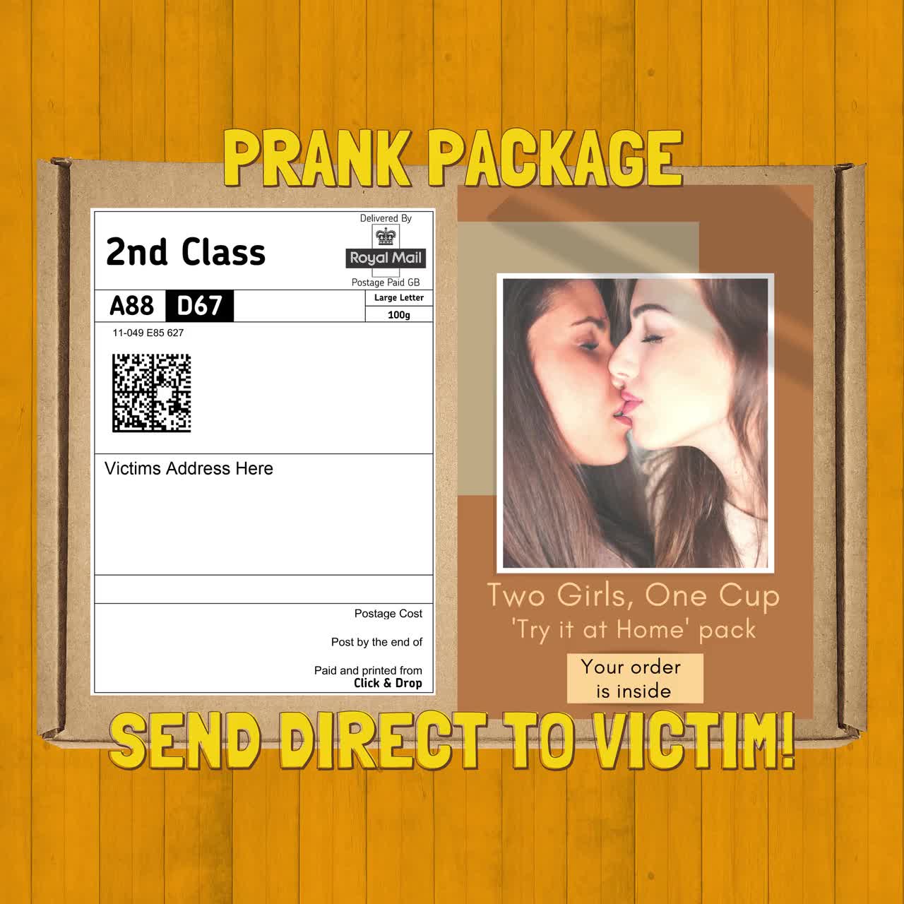 Prank Gift box - 2G1C 'try it at home' pack. Gag gift/funny inappropriate  prank gifts, Send 100% anonymous to Friend/Family/Victim