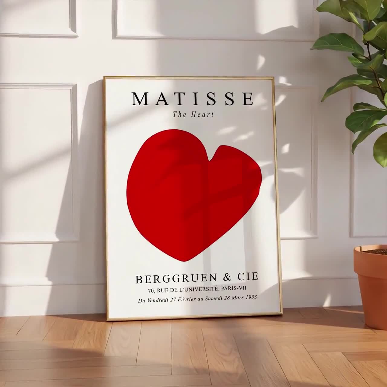 Matisse Inspiriert Rotes Herz Print: Minimalistische Moderne Wand Kunst (Digitaler Download video poster