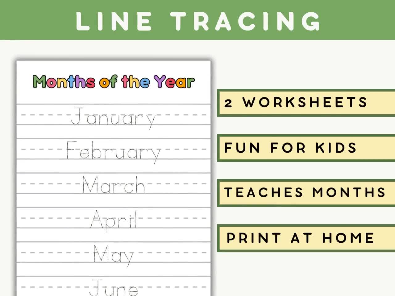 preschool-months-of-the-year-worksheet-12-month-traceable-printable-dotted-line-writing-practice-etsy for Free Printable Months Of The Year Worksheets For Kindergarten Preschool Months of the Year Worksheet, 12 Month Traceable Printable, Dotted Line Writing Practice - Etsy for Free Printable Months Of The Year Worksheets For Kindergarten