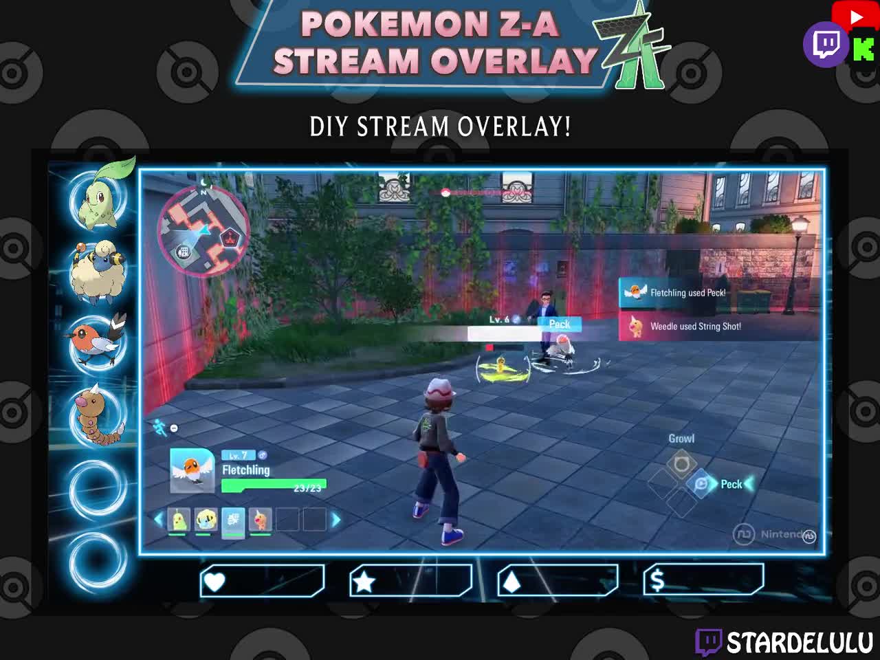 Pokémon Legends Z-A Customizable DIY Stream Overlay - Twitch/kick