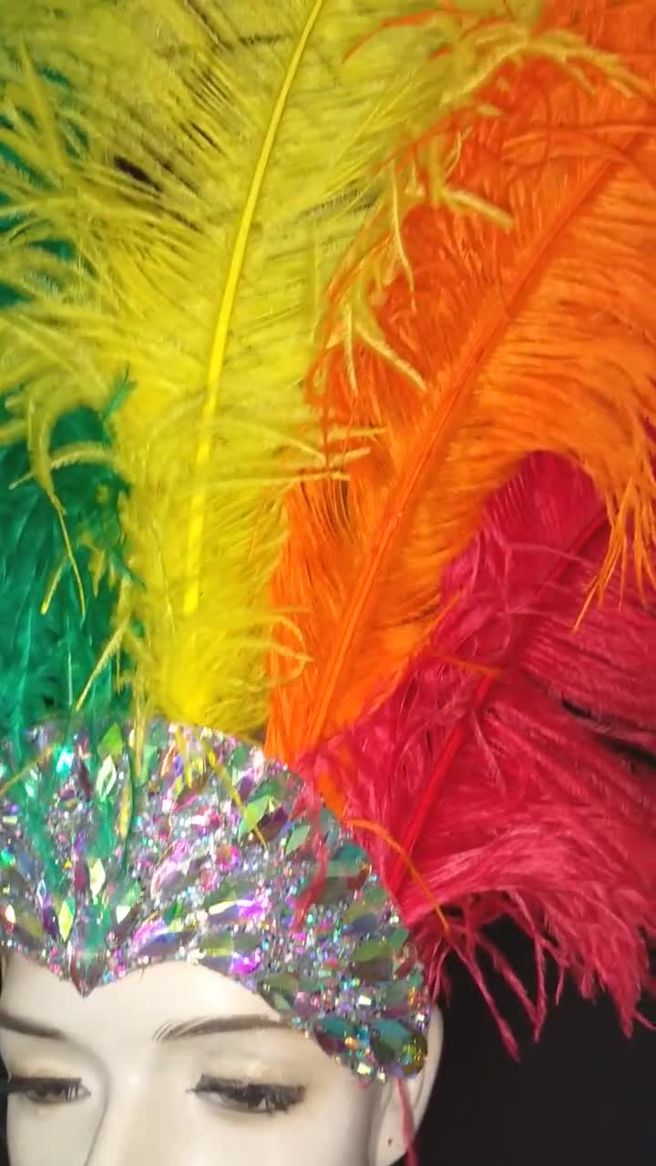 Disfraz de Carnaval con plumas y diamantes de imitación, disfraz de Samba,  alas de Ángel, Fantasy Fest, conjunto de corista de Carnaval, Hora Loca -   México