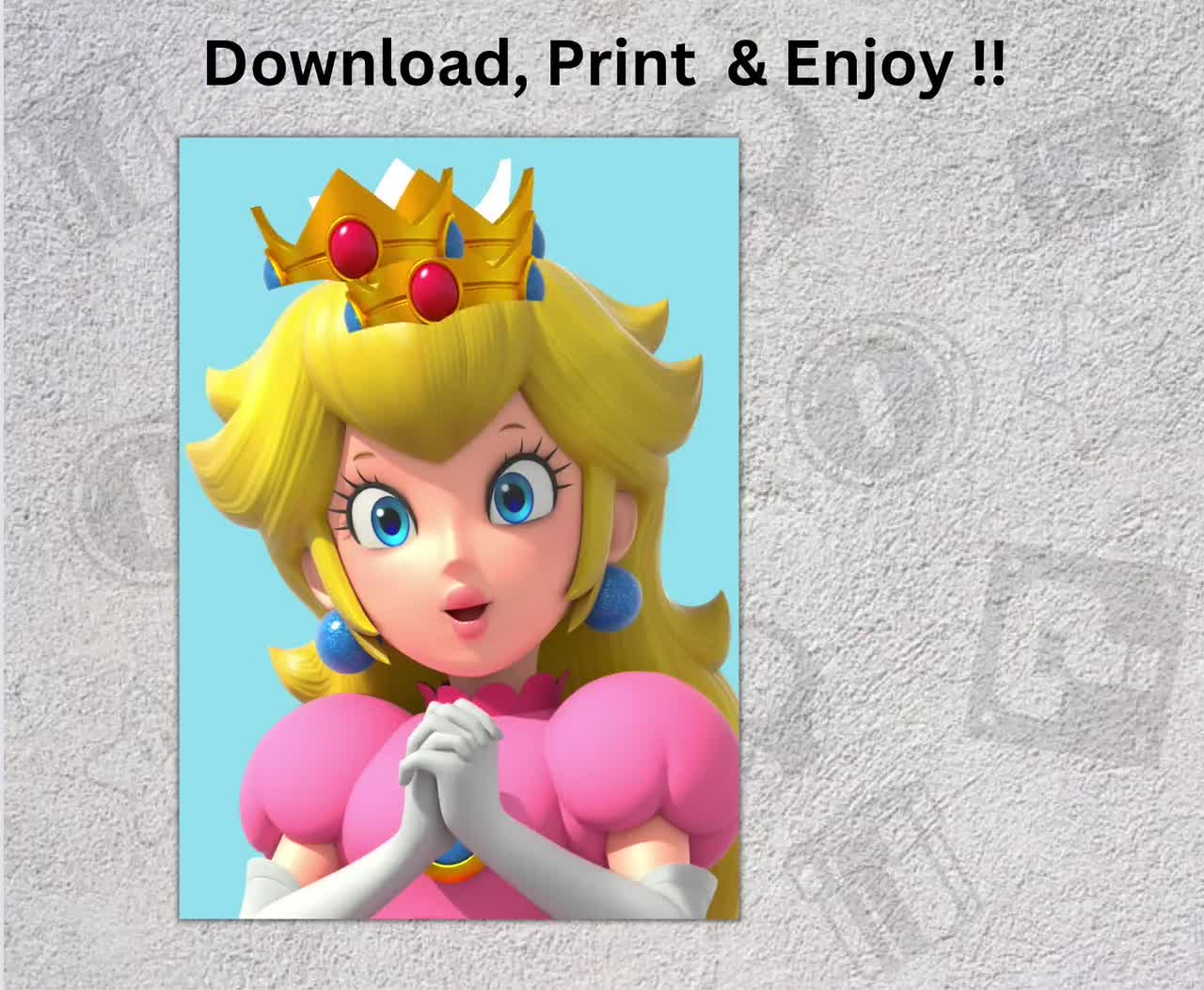 Imprimible Pin the Crown en el juego Princess Peach - Juego de actividades  de cumpleaños de Princess Peach para niños - Fiesta de cumpleaños de Mario  - Descarga instantánea