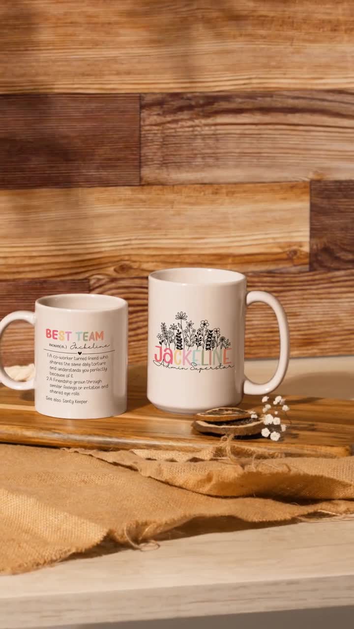 Wrappiness Personalized 'Best Team' Glass Coffee Mug - Custom Team Definition Gift For Coworkers, Employees, Boss