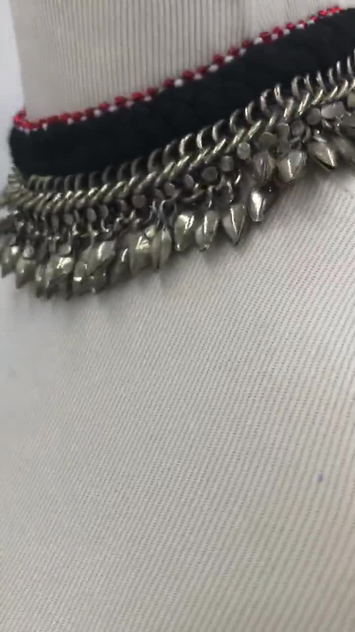 ヴィンテージ クチ チョーカーネックレス：アフガニスタン産シルバー