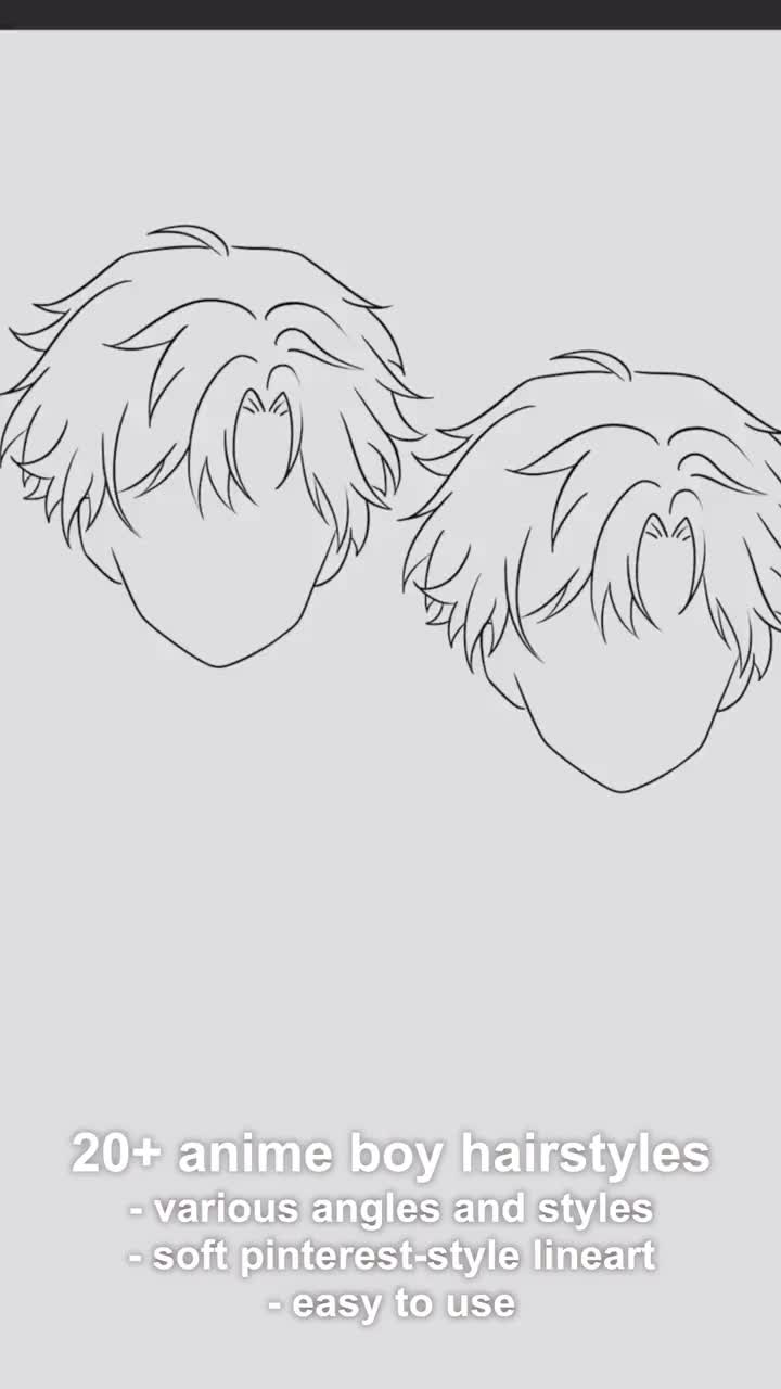 How to draw male anime hair  YouTube