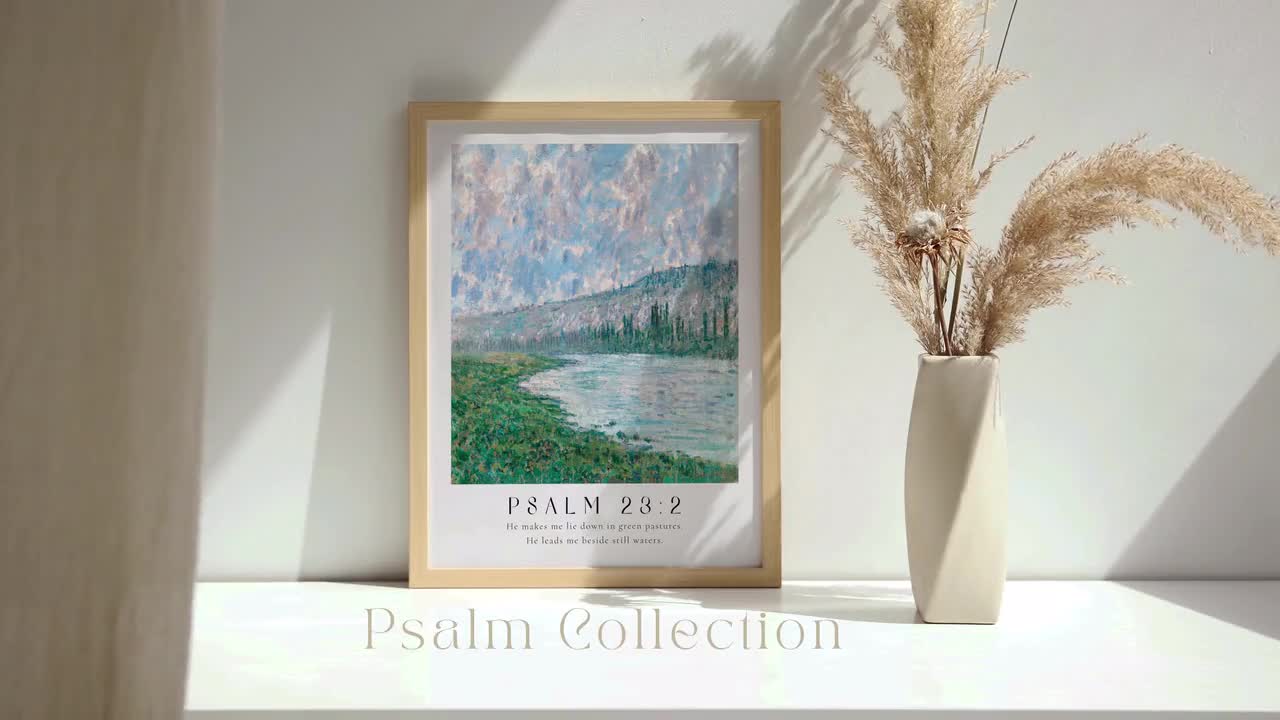 Psalm Collection Printed & Shipped Modern Scripture Decor Bible Verse  Prints Claude Monet Childe Hassam Christian Home Decor Print -  UK