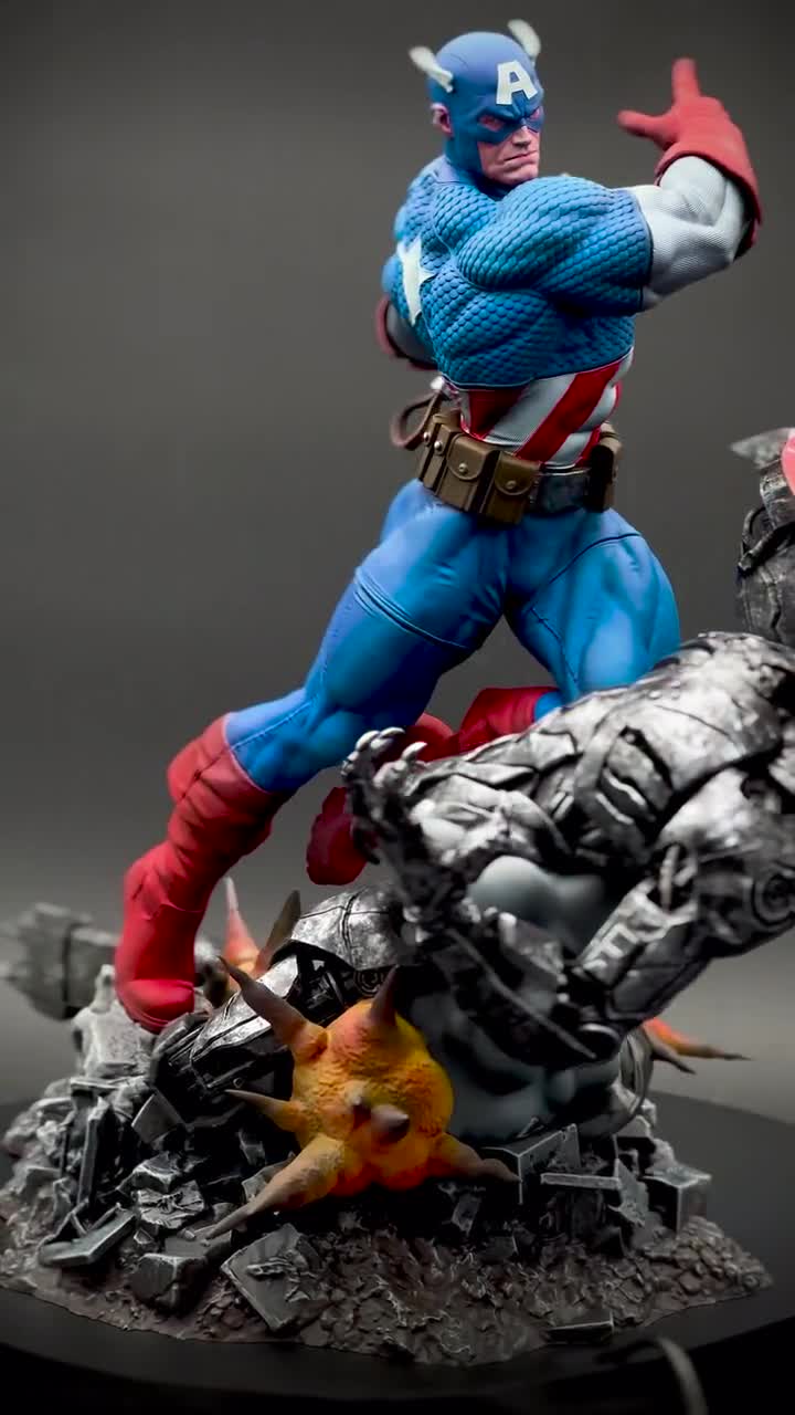 Captain Vs Ultron| ZEZ Studio | Hand-painted Figure | Magnetized