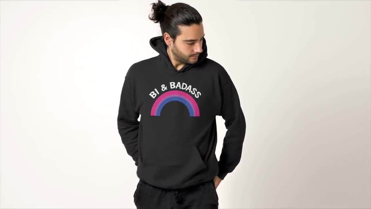 Funny Bisexual Pride Month Hoodie - Vintage Cassette Tape Design, Unisex Fit, LGBT LGBTQ Gift For Women & Men
