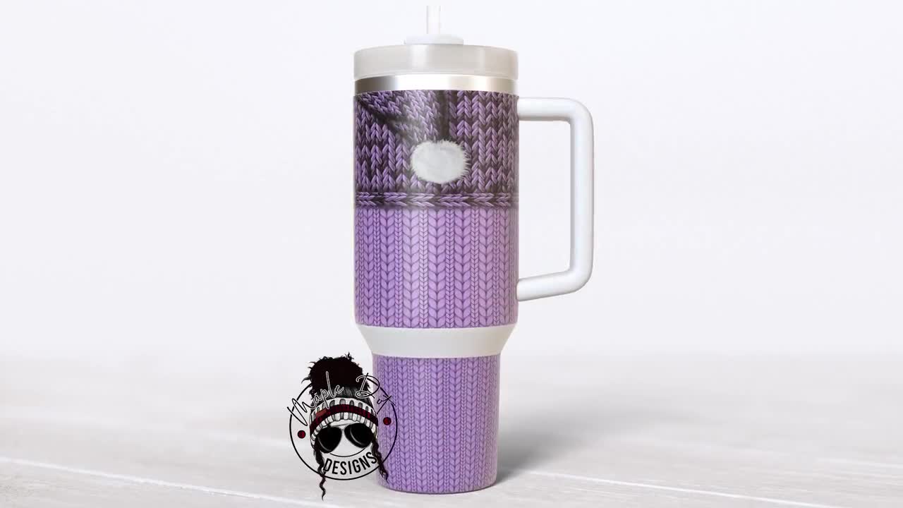 Custom 40oz Sublimation Tumbler Purple Handle – Sweet Tempting Creations LLC