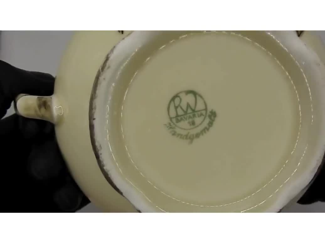 ヴィンテージ RW バイエルン 手描き磁器 シュガーボウル ドイツ 1950