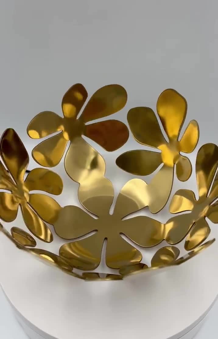 IKEA Stockholm Fruit Bowl, Designed by Monika Mulder, Floral Gold