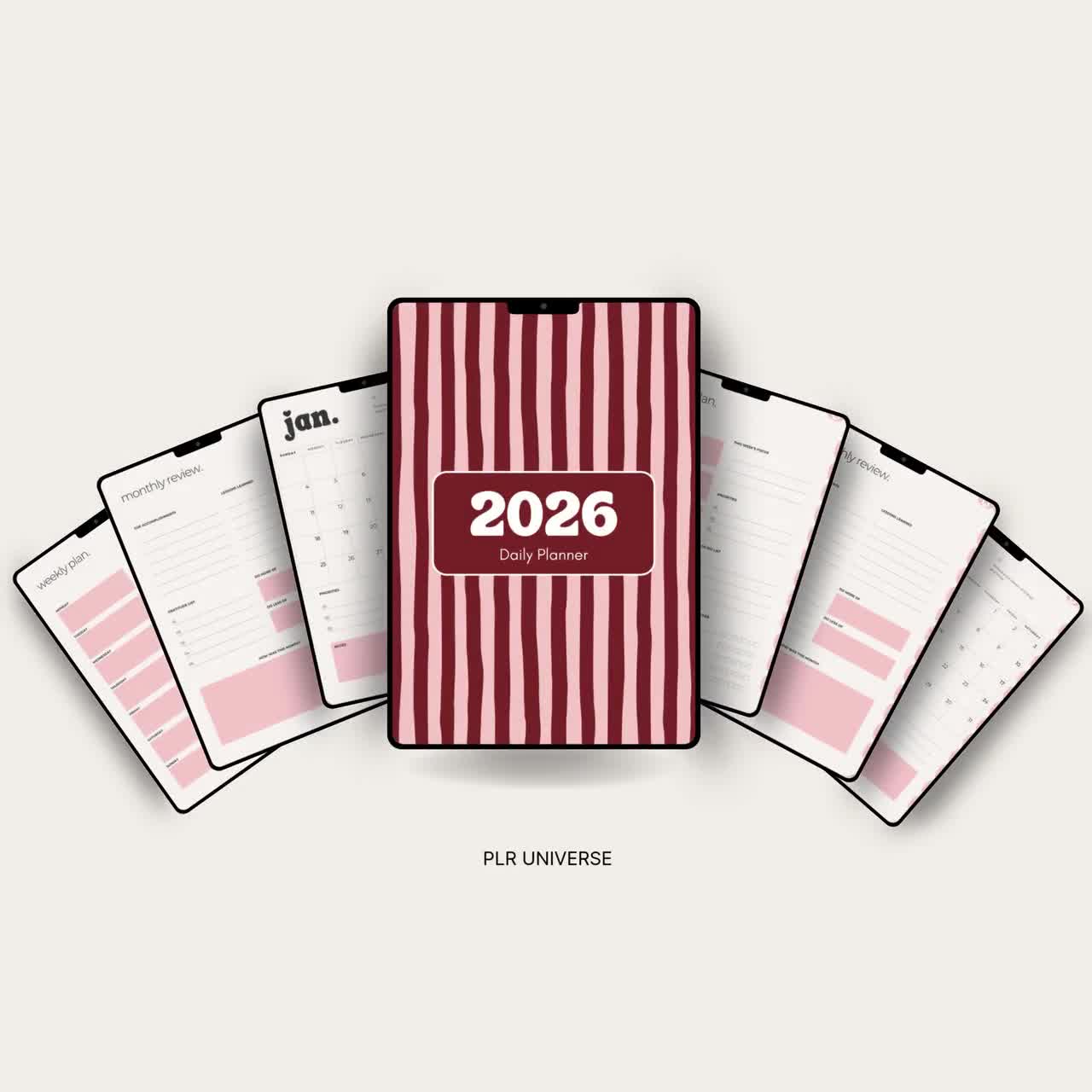 MRR PLR 2026 Planner, Aesthetic Editable Digital Canva Planner Template, Master Resell Rights, Mrr Digital Products to Resell, PLR Journal video poster