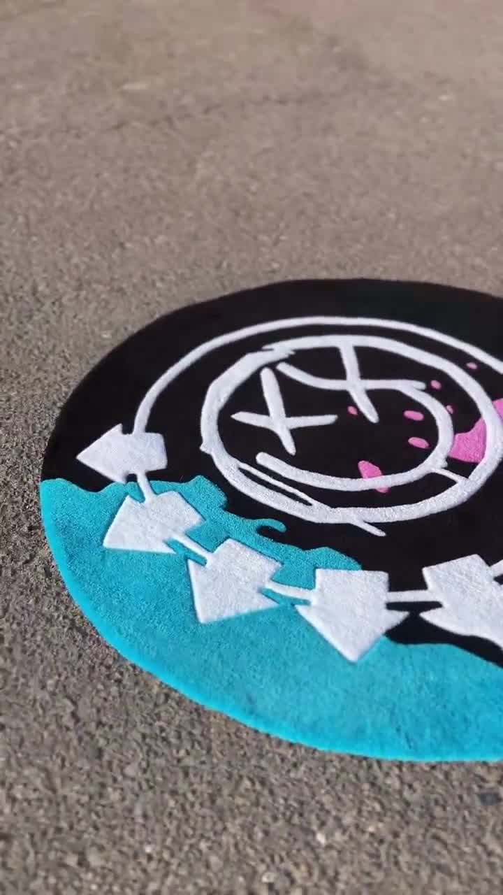 Blink 182 Tufting Rug, Logo, Punk Carpet, Blink182 Music, Pink