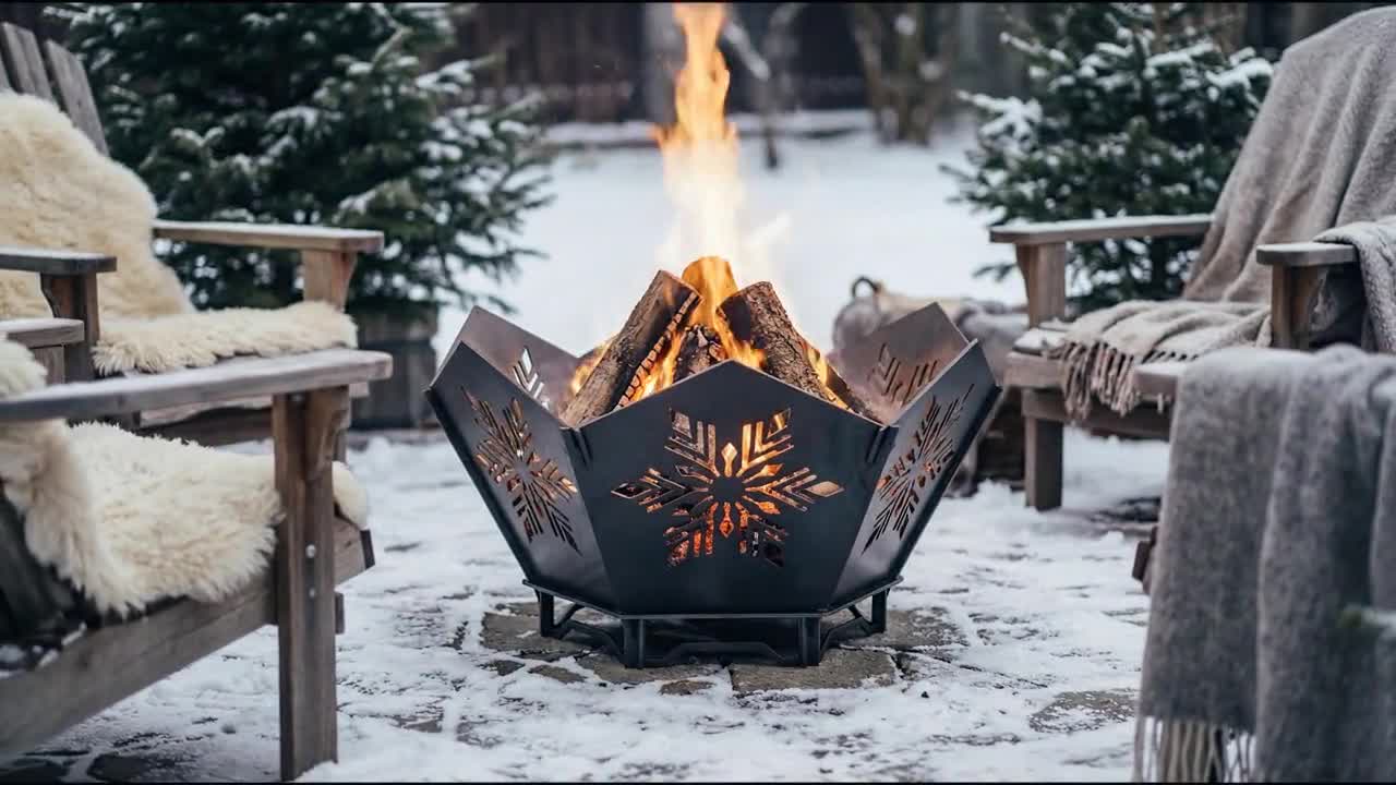 Fire Pit Hex V4 Snowflake. Digital Product, Files DXF, SVG for CNC