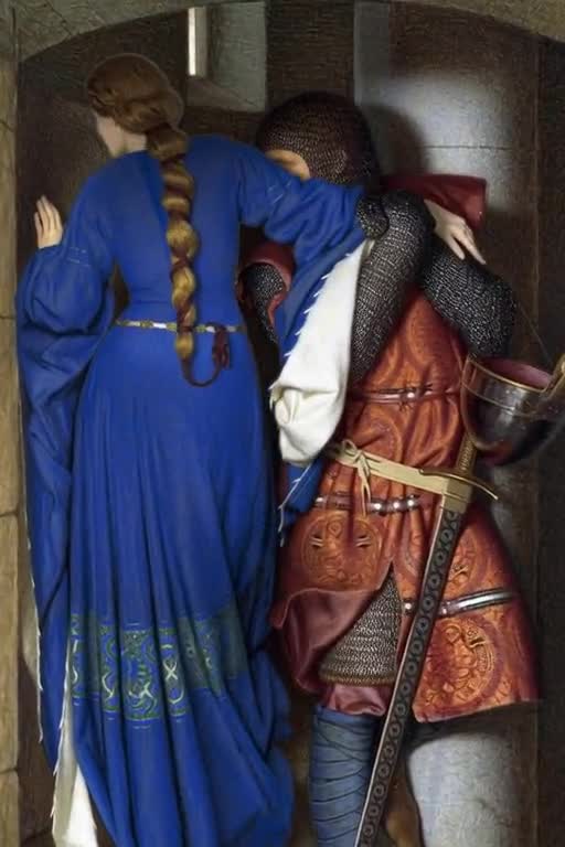 The Meeting on the Turret Stairs Art Print by Frederic William