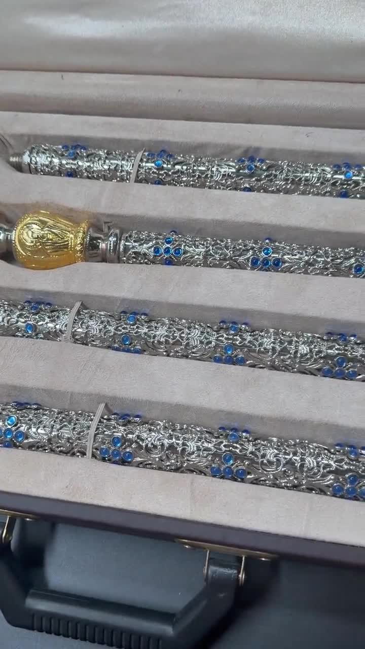 Bishop Stick, handmade Silver Gold Plated bishops staff, bishop gift, crosier. video poster