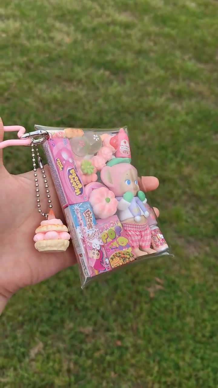 Authentic Sonny Angel Koala Trinket Pouch | Miniature Japanese Keychain Keyring | Kawaii Toy Gashapon Snack Bag Charm | Upcycled video poster