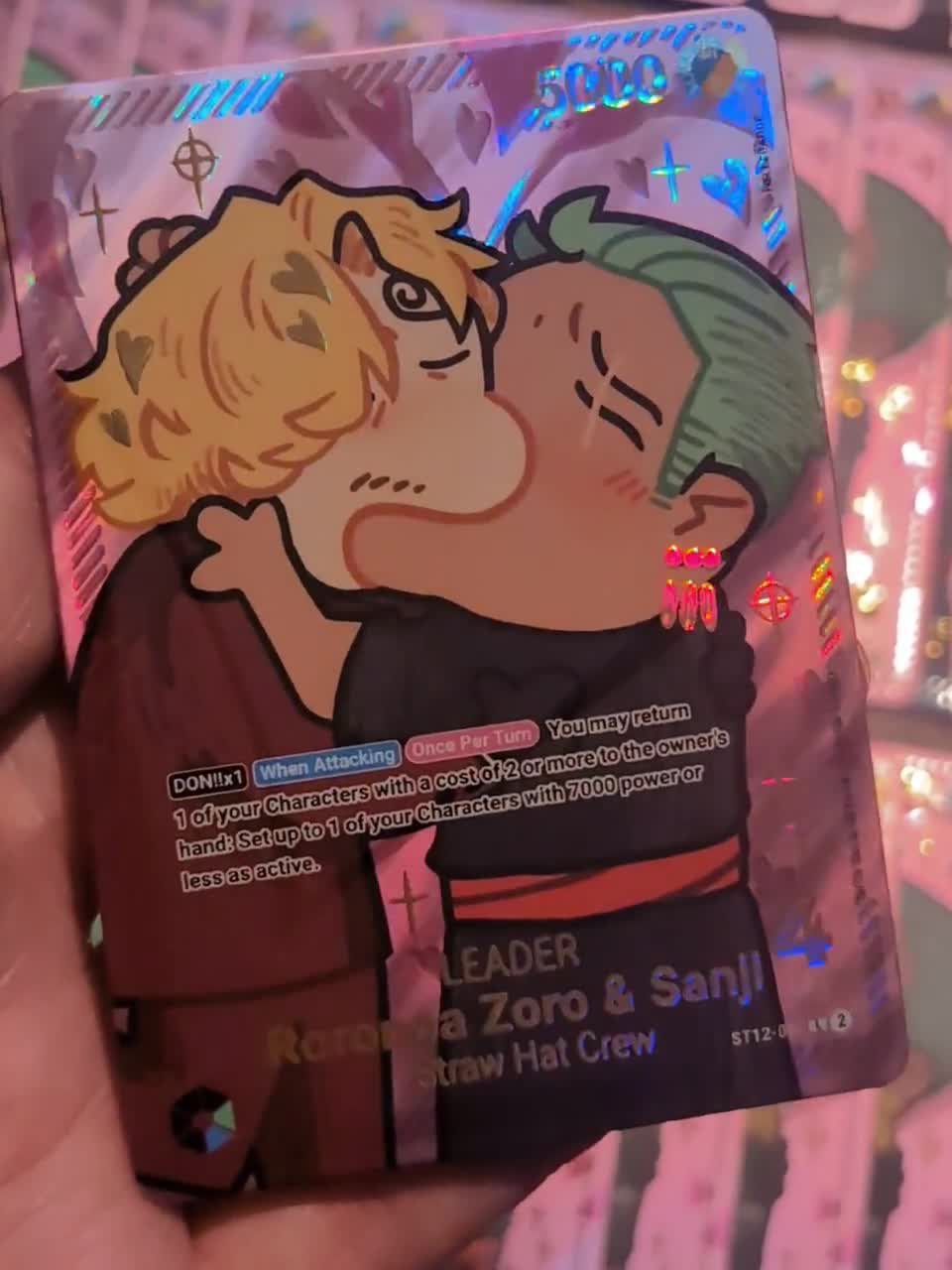 ST12-001 Custom Leader Card Blue Green Zoro Sanji OP TCG - Etsy