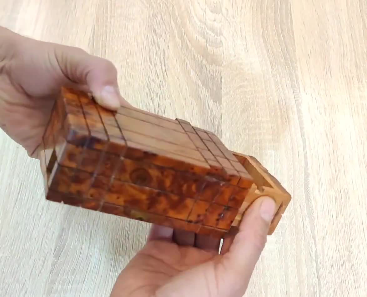 Octopus Wooden Puzzle Box - Wooden Octopus Jewelry Box - Handmade