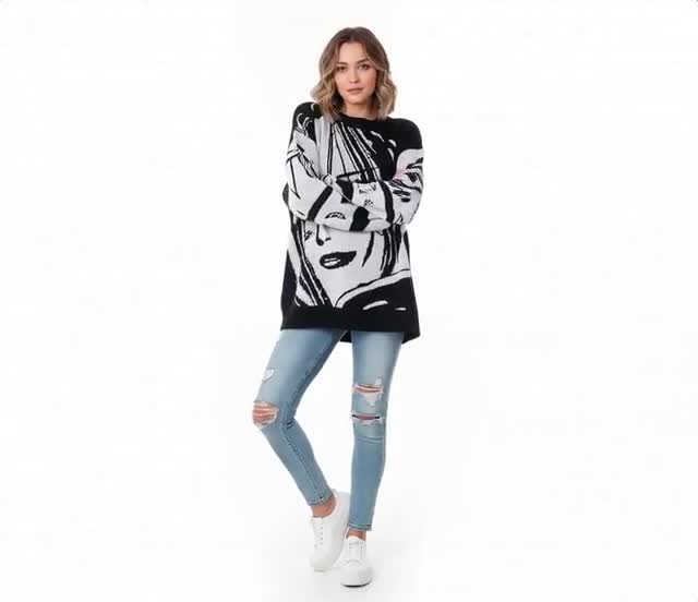 Nana Osaki and Hachi Japanese Knitted Sweater Graphic Anime Design