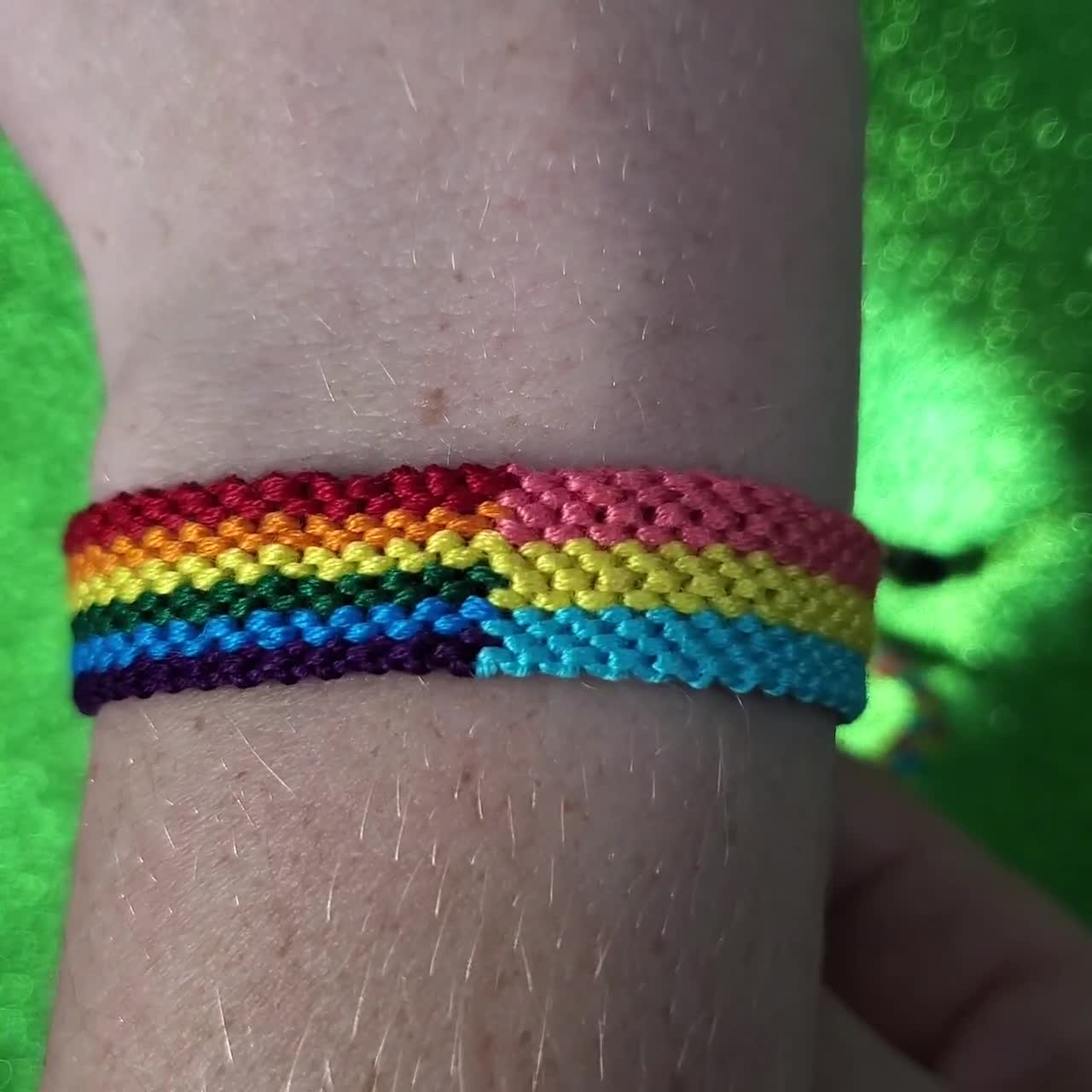 Pride Bracelets FREE Rainbow Friendship Bracelets Tutorial — Two