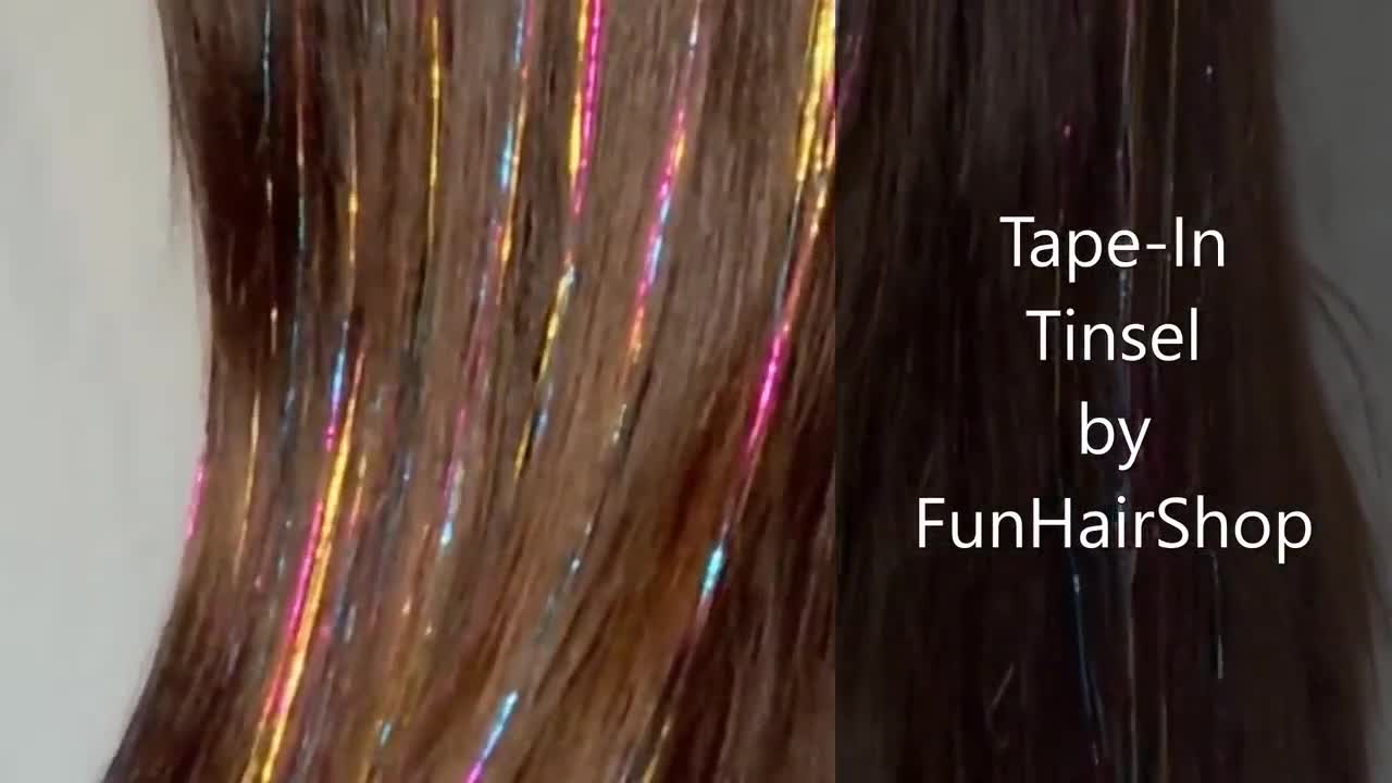 Jet Black - Tape In Tinsel ExtensionsInsta-TinselInsta-Tinsel Tape-in Tinsel  Hair Extensions