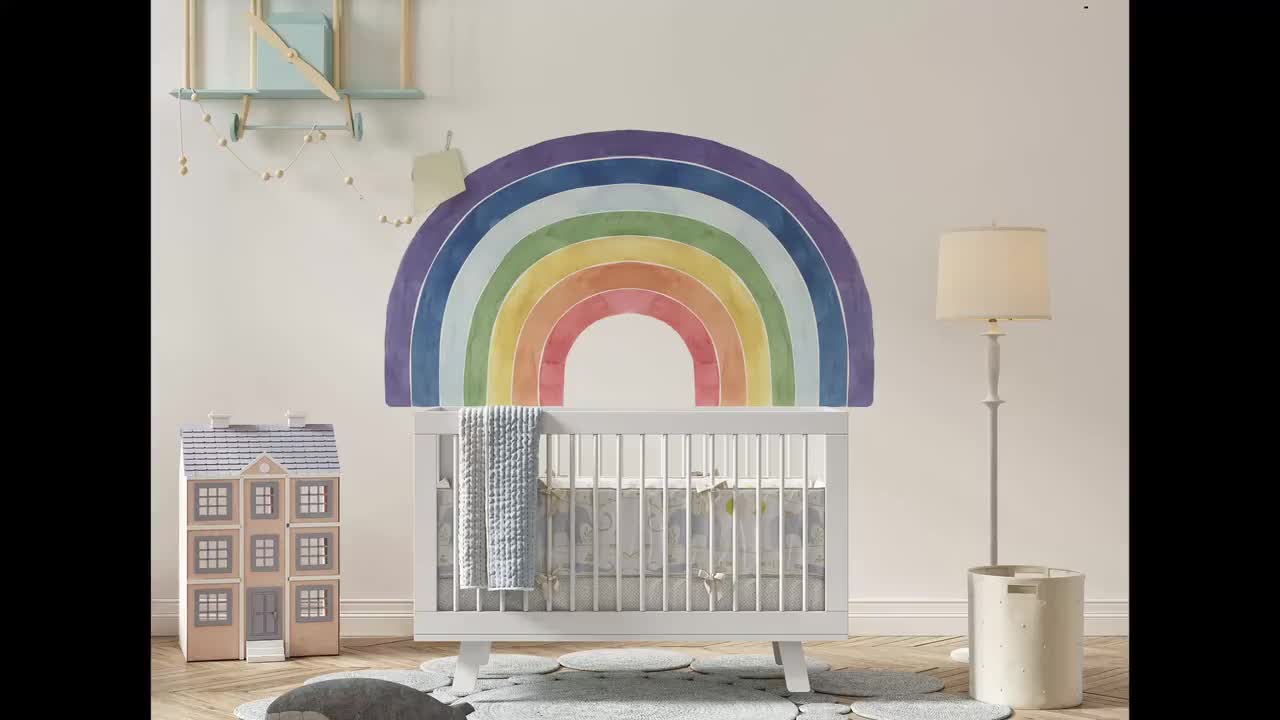 Decalcomania da parete arcobaleno, arredamento arcobaleno boho, adesivi  arcobaleno, parete arcobaleno, grande decalcomania da parete arcobaleno,  decalcomania da parete per cameretta dei bambini, adesivi da parete per  cameretta dei bambini 