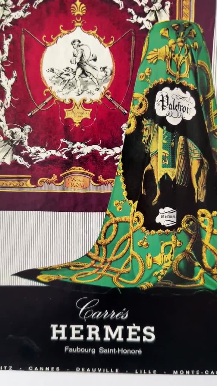 Original 1960s Vintage Hermes Carre Ad Wall Art Print: Luxury