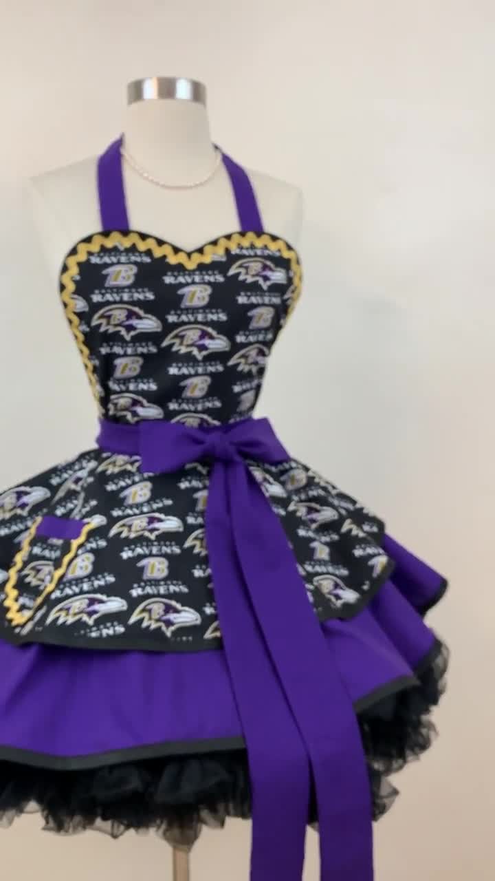 Baltimore Ravens Woman's Apron Double Ruffled