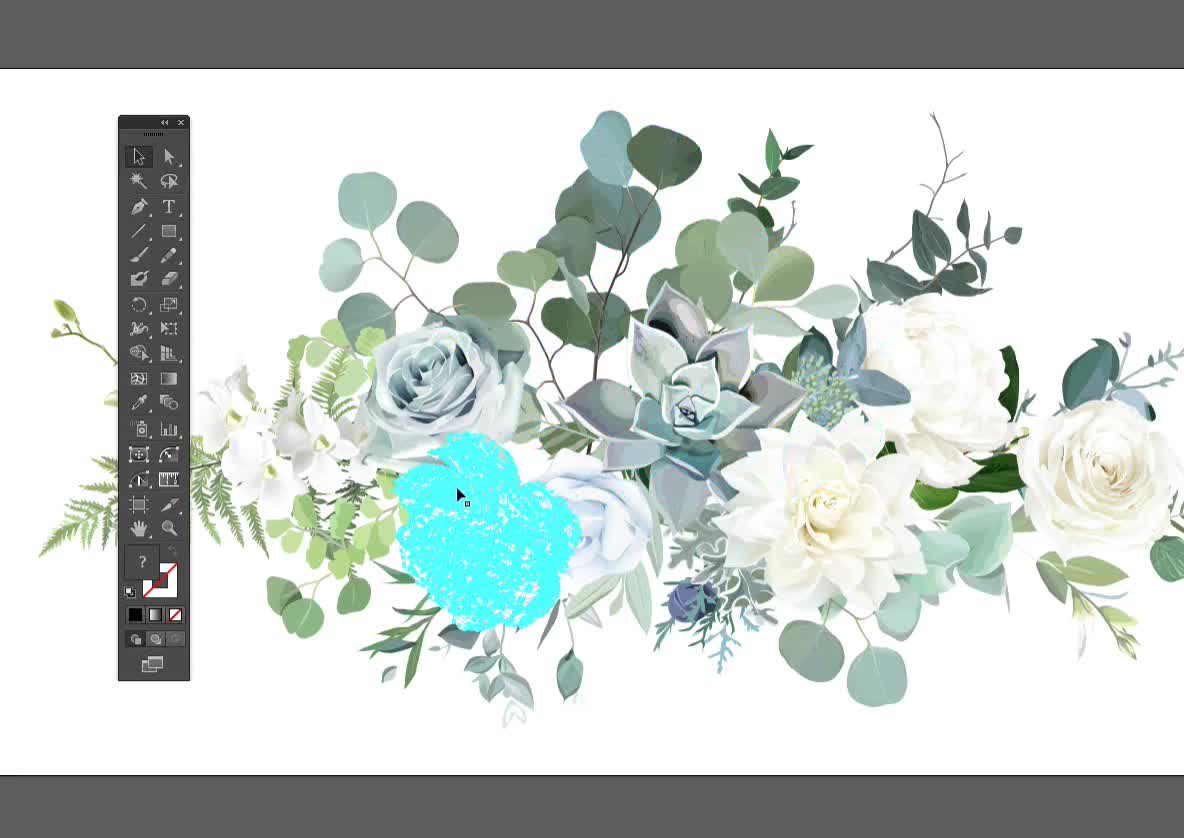 Silver Sage Green, Mint, Blue, White Flowers Vector Design Spring Bouquet.  Peony, Rose, Beige Dahlia, Succulent, Eucalyptus, Greenery -  Canada