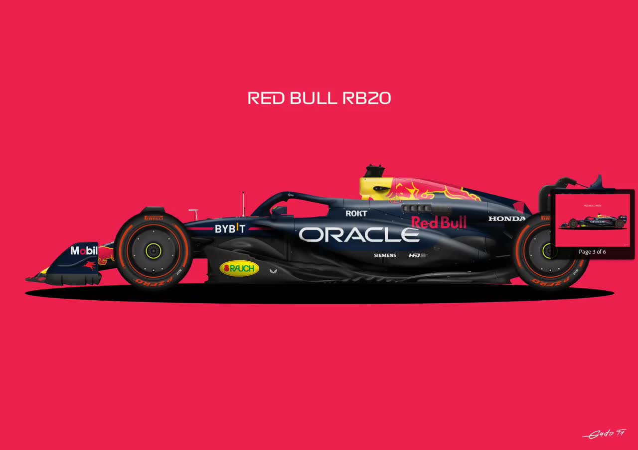 レッドブル RB20 ポスター：フェルスタッペン マックスカー 2024