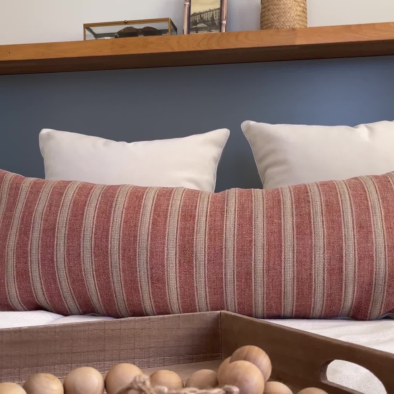 Funda de almohada lumbar extra larga roja, almohada lumbar larga a ...