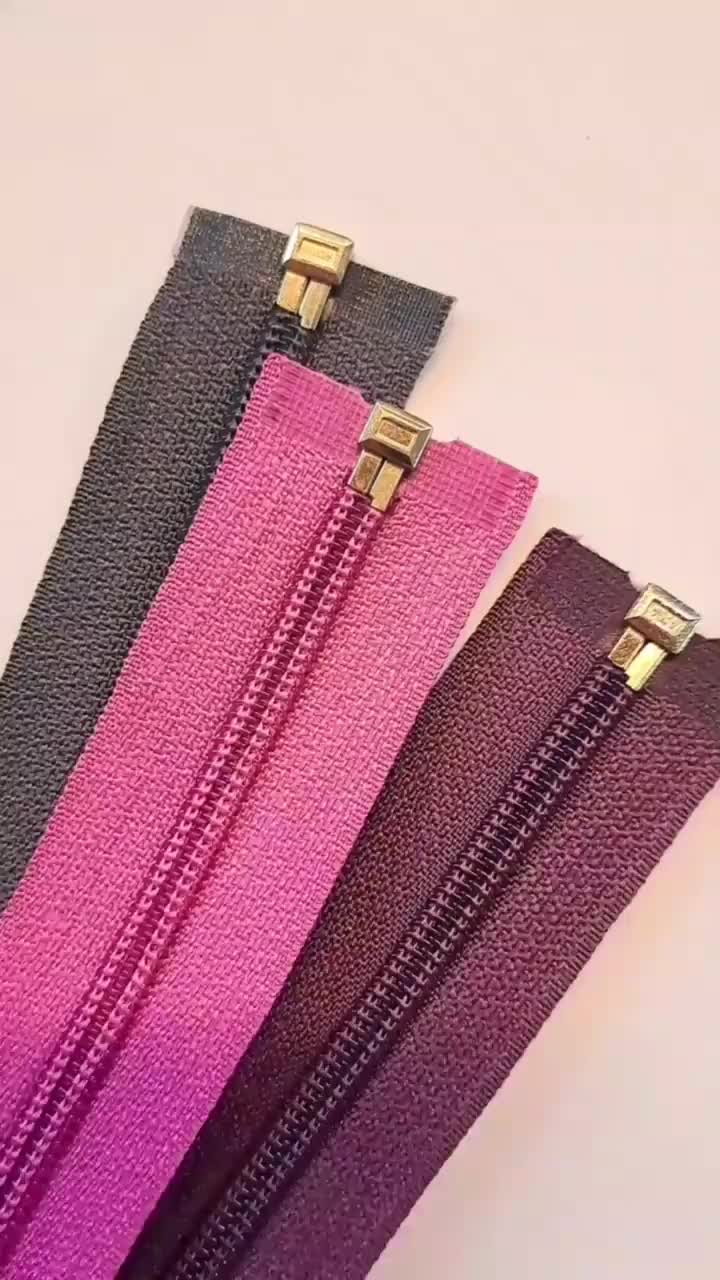 fermeture zip longueur 50 cm couleur violet séparable largeur 3.2