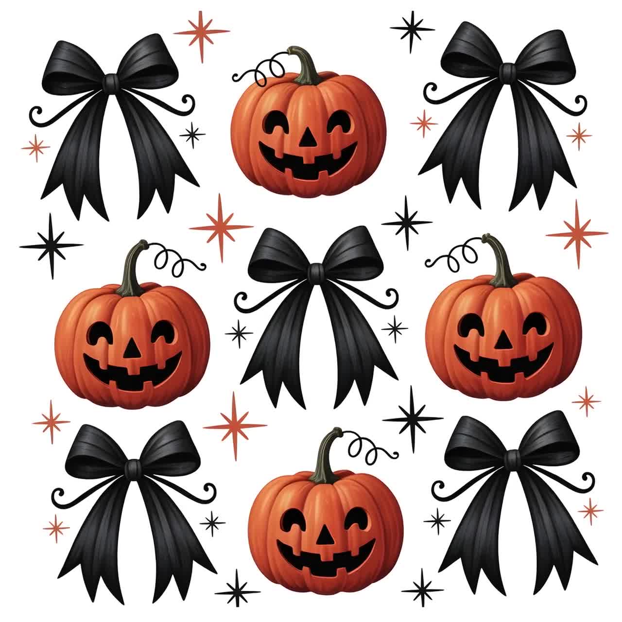 Coquette Pumpkin PNG / Diseño de calabaza de Halloween con lazo / PNG de temporada espeluznante para chicas video poster