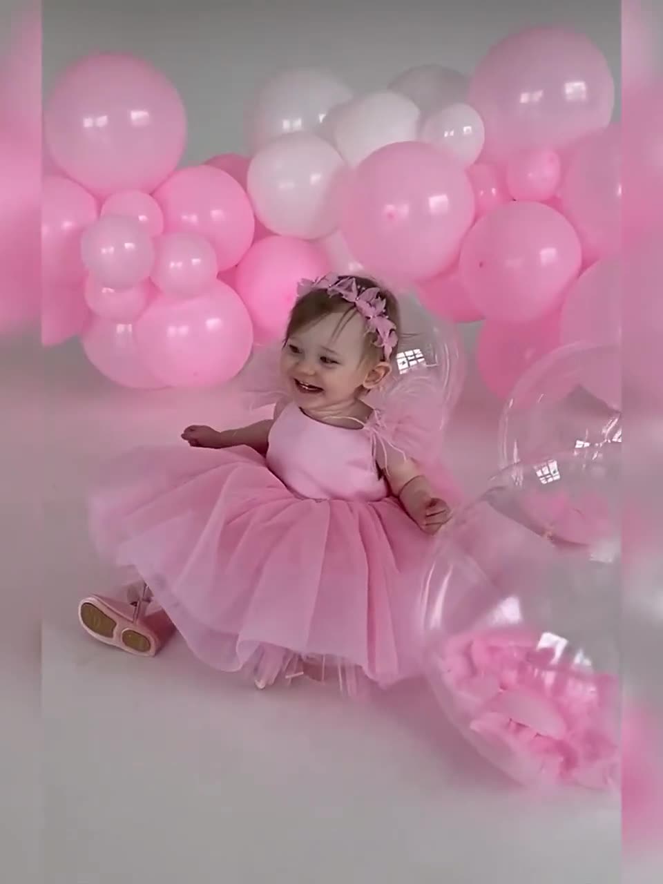 Fymnsi Abito Compleanno 1° 2° 3° Anno Per Bambina | Maniche Lunghe Con Corona Dorata E Tulle | Acquamarina