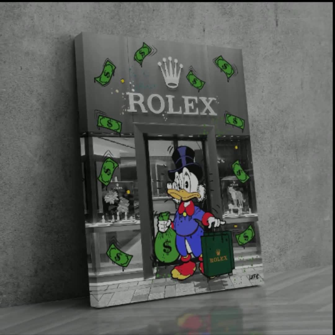 Rolex X Scrooge Mcduck NY CANVAS Alec Monopoly Inspired 