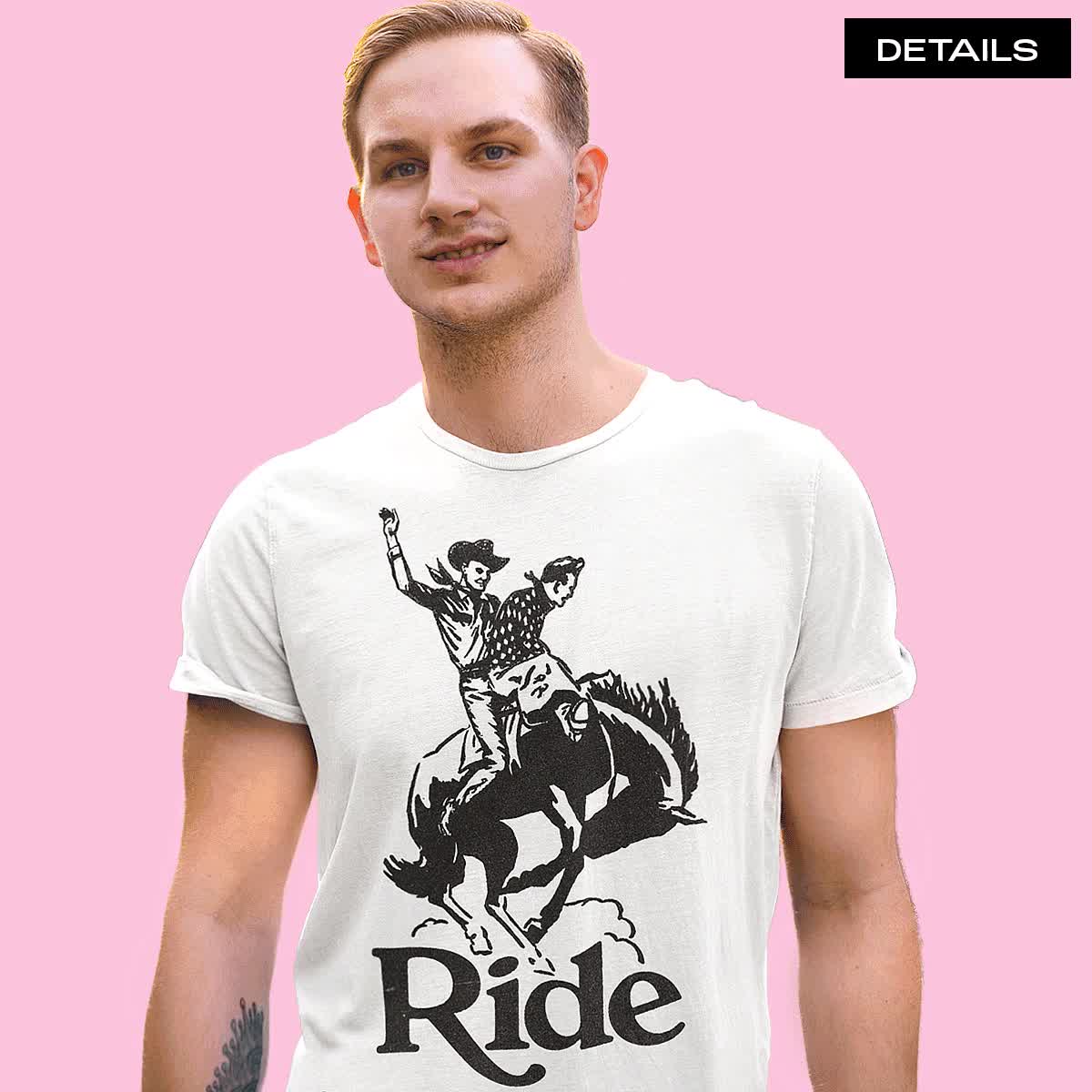 RIDE T-shirt Gay Cowboys Vintage Queer Retro Aesthetic 