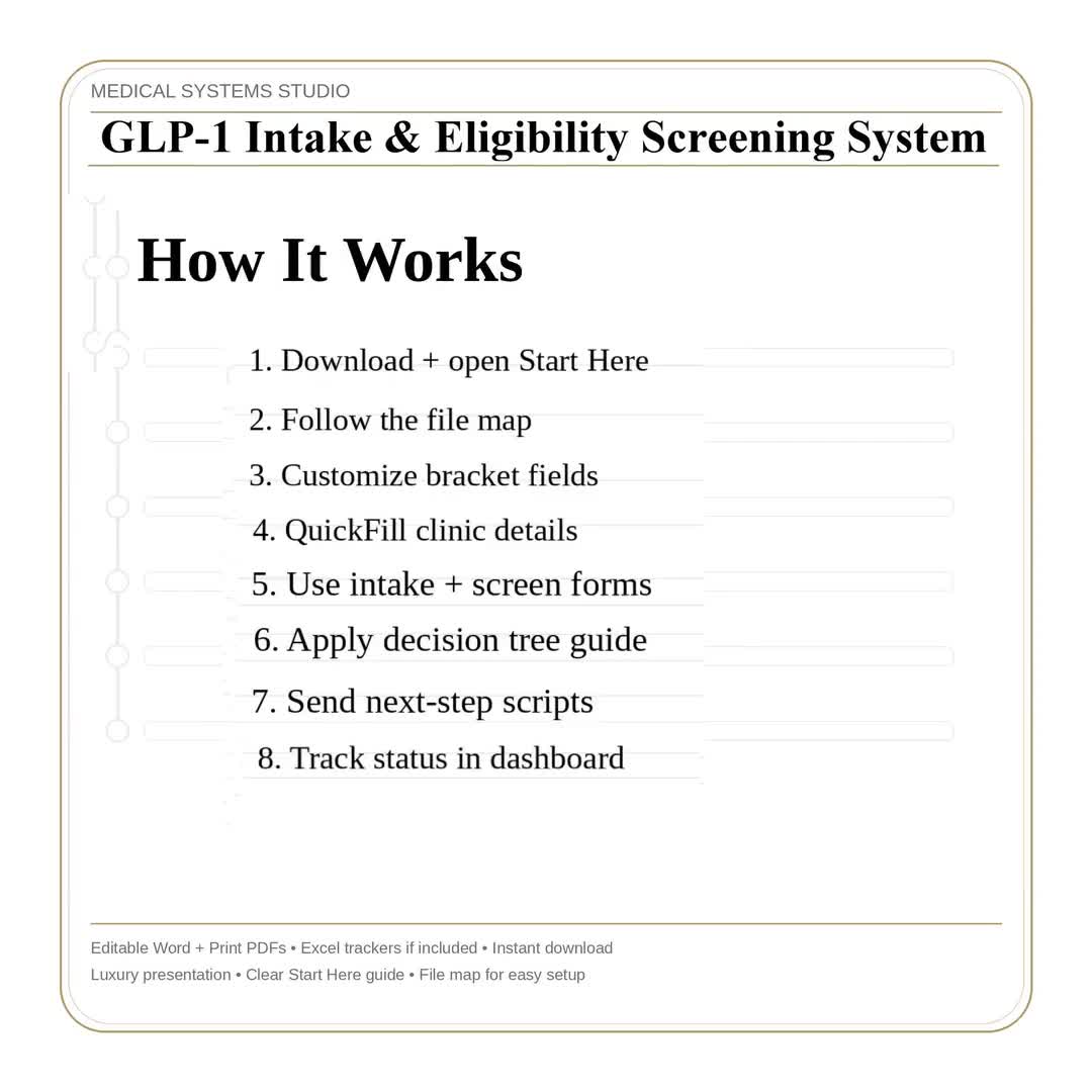 GLP-1 Intake Form | Medical Weight Loss Clinic Eligibility System (Digital  Download)