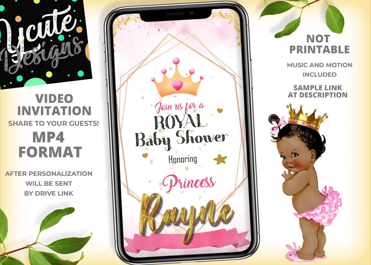 Royal Princess Baby Shower Invitation, Girl Baby Shower Invitation