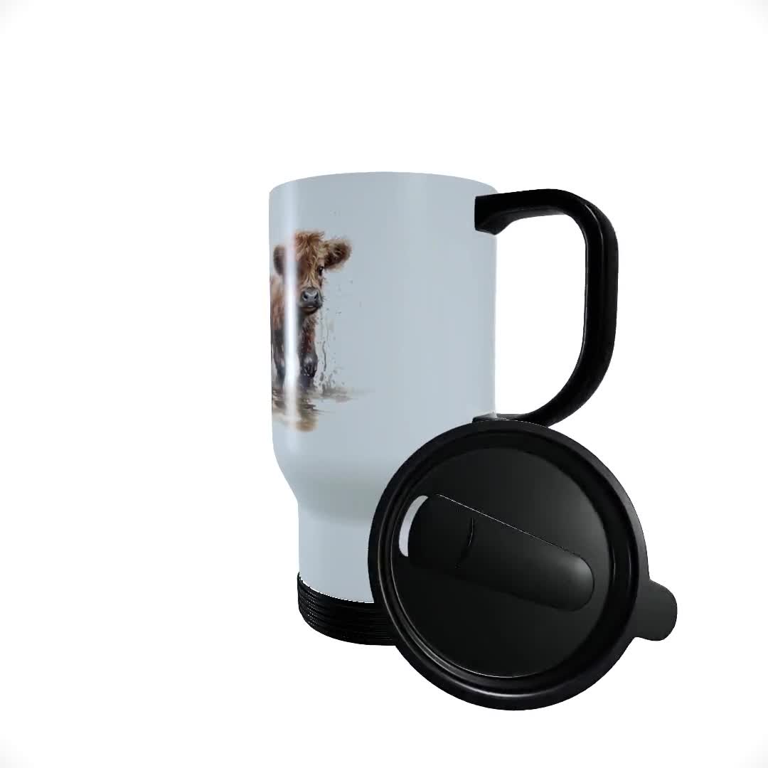 Highland Cow Travel Mug, Highland Cow Travel Mug, Thermal Coffee Mug, Cow Travel  Mug, Highland Cow Thermos Tea Mug 