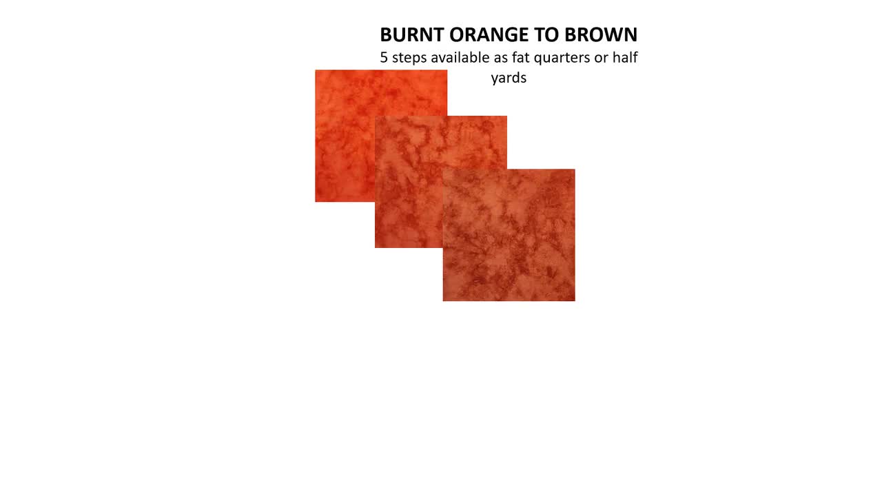 Gradient Bundle From Burnt Orange to Brown, Hand Dyed Fabric