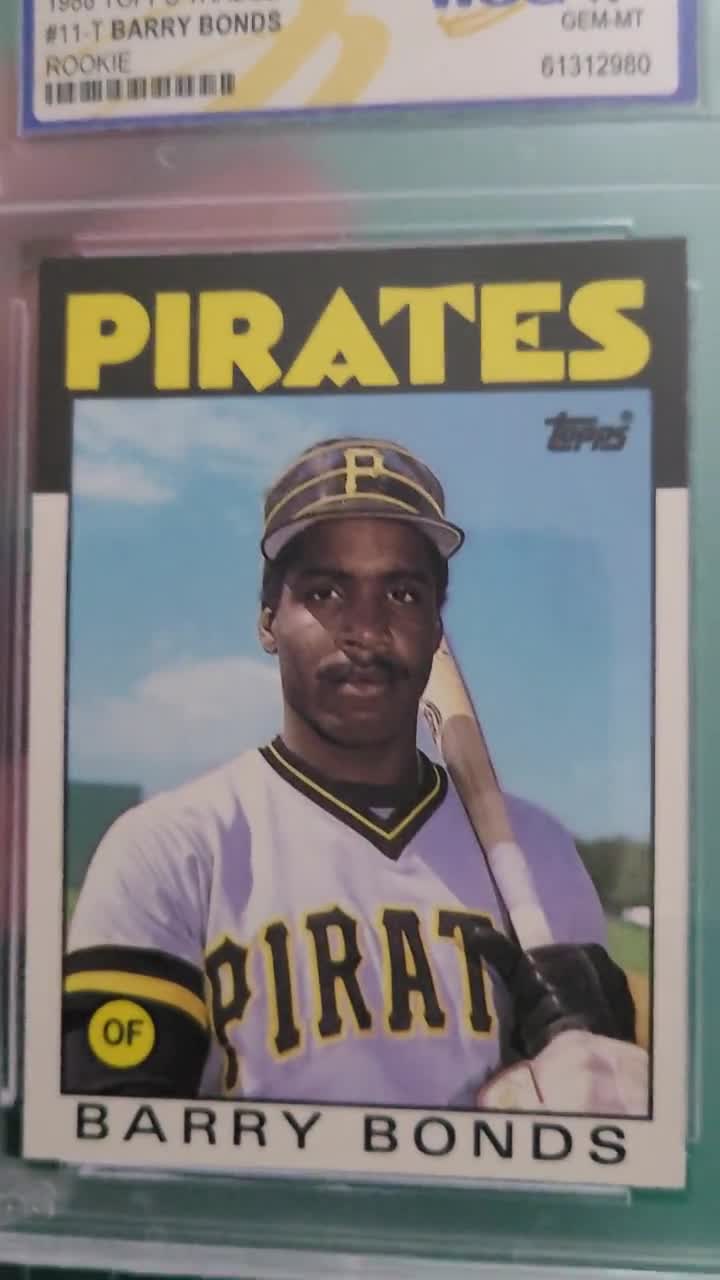 Tarjeta de novato de Barry Bonds, Topps Traded 1986 n.° 11-T (TIFFANY), calificada como GEM-MT 10 video poster