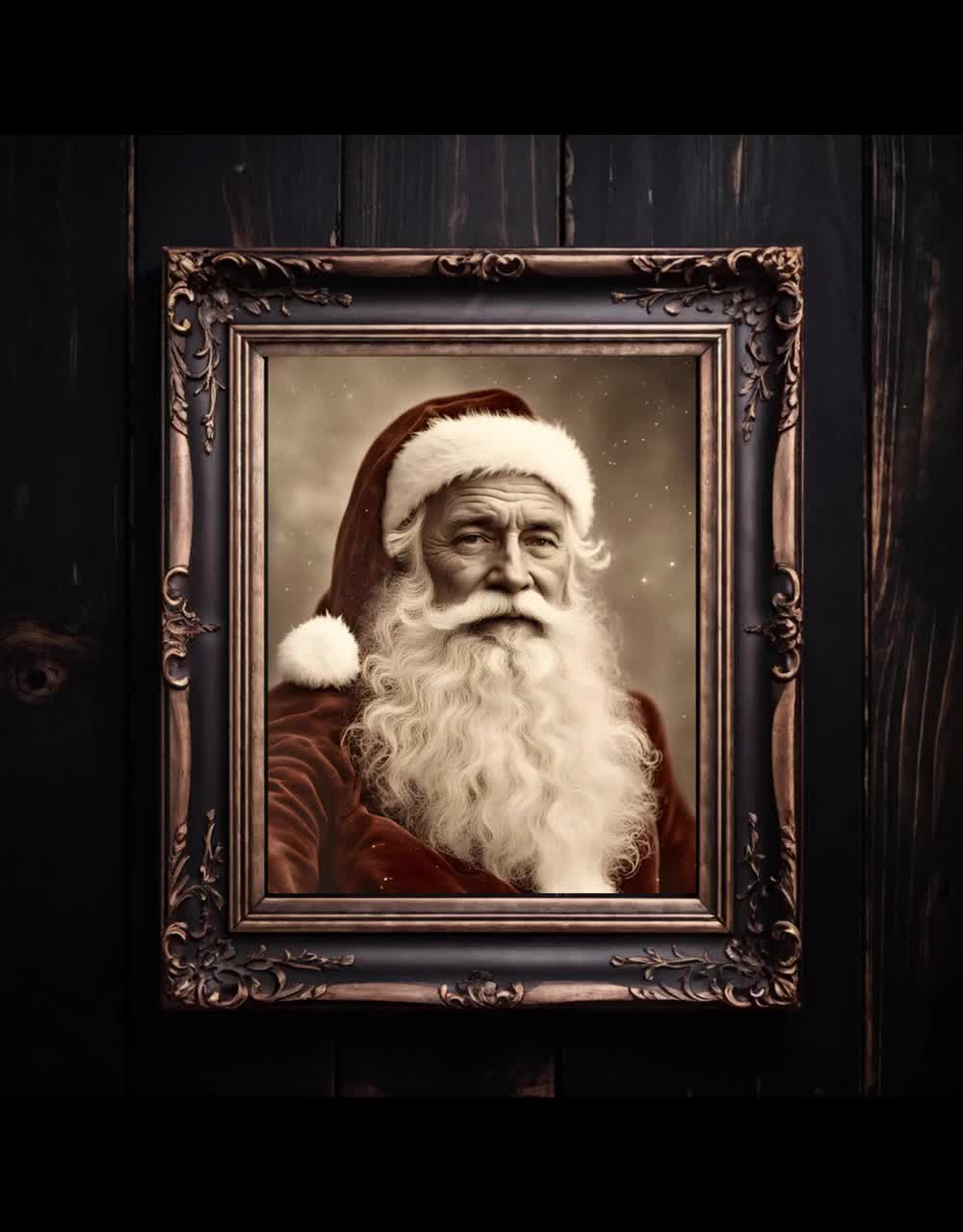 アンティークサンタクロースの肖像画：ヴィンテージセピアクリスマス