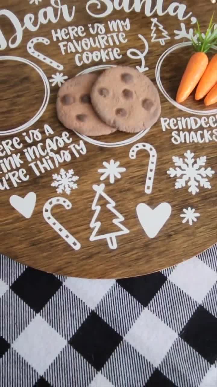 Santa Treat Tray. Milk & Cookies. Cookies for Santa. Santa Cookie Tray. Reindeer Treats. Christmas Eve. Wooden Tray. Personalized tray. video poster